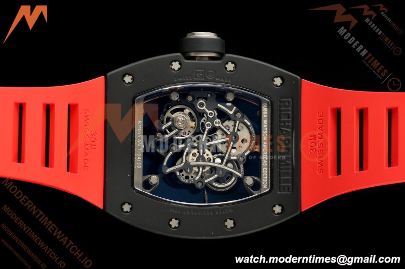 Richard Mille - RM055 Bubba Watson Asia Edition Black CER/RU Blk/Red Rehaut Skeleton APSF RMUL2
