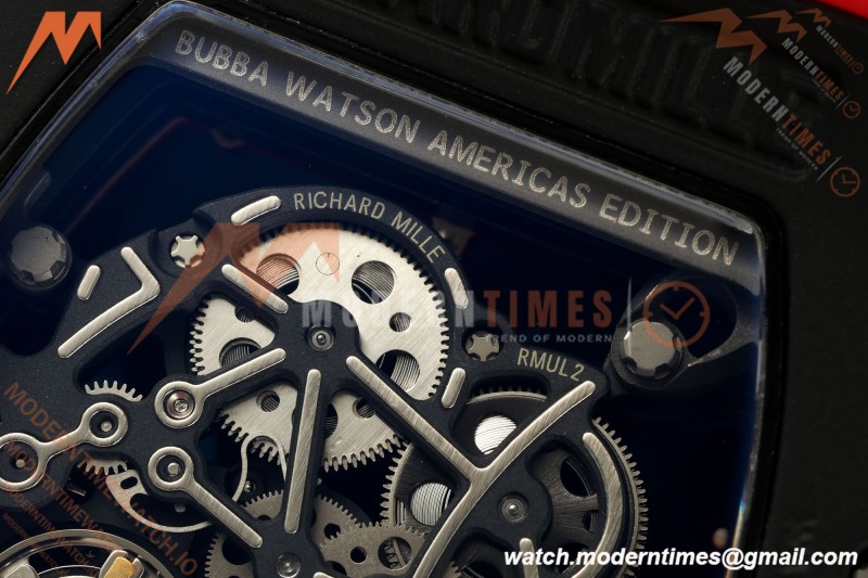 Richard Mille - RM055 Bubba Watson Asia Edition Black CER/RU Blk/Red Rehaut Skeleton APSF RMUL2