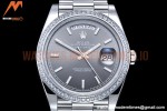 Rolex - DayDate 40mm Flt Dia SS/SS Grey/Stk GSF A2836 Mod