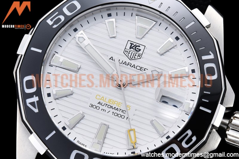 Tag Heuer - Aquaracer Caliber 5 41mm SS/NY White V6F A2824