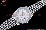 Rolex - DayDate 40mm Flt Dia SS/SS White/Rm GSF A2836 Mod