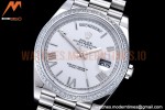 Rolex - DayDate 40mm Flt Dia SS/SS White/Rm GSF A2836 Mod