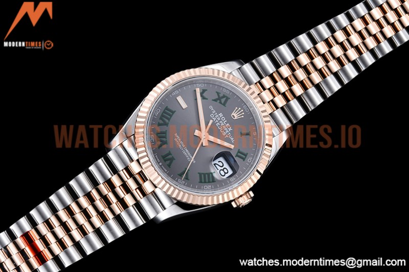 Rolex - DJ 36mm Jub Flt 904L RG/SS Grey/Rm VSF VS3235