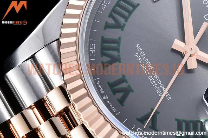 Rolex - DJ 36mm Jub Flt 904L RG/SS Grey/Rm VSF VS3235