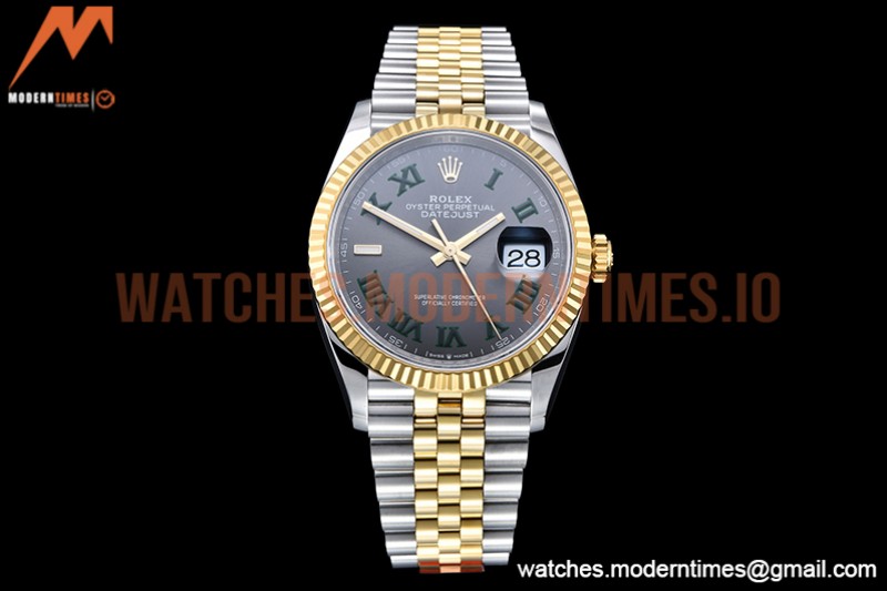 Rolex - DJ 36mm Jub Flt 904L YG/SS Grey/Rm VSF VS3235