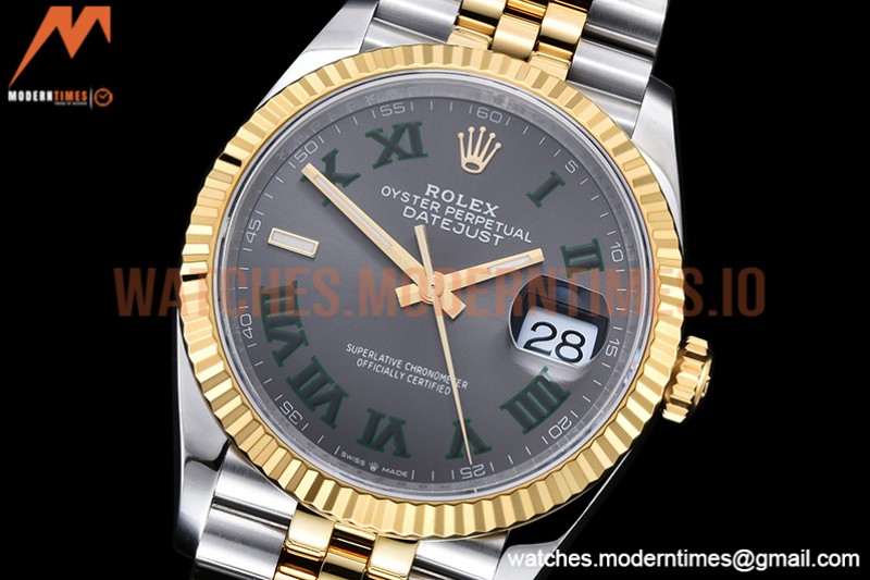 Rolex - DJ 36mm Jub Flt 904L YG/SS Grey/Rm VSF VS3235