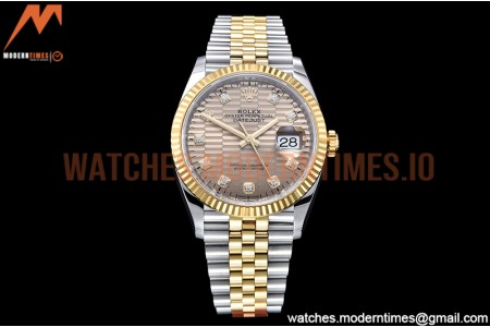 Rolex - DJ 36mm Jub Flt 904L YG/SS P-Gold/Dia VSF VS3235