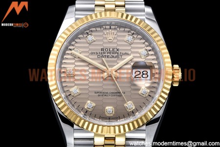 Rolex - DJ 36mm Jub Flt 904L YG/SS P-Gold/Dia VSF VS3235