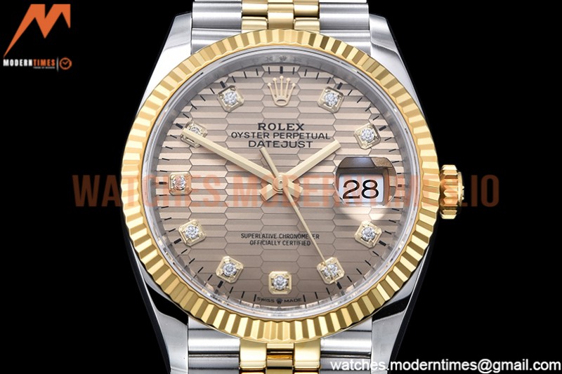 Rolex - DJ 36mm Jub Flt 904L YG/SS P-Gold/Dia VSF VS3235