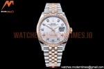 Rolex - DJ 36mm Jub Flt 904L RG/SS P-Silv/Dia VSF VS3235