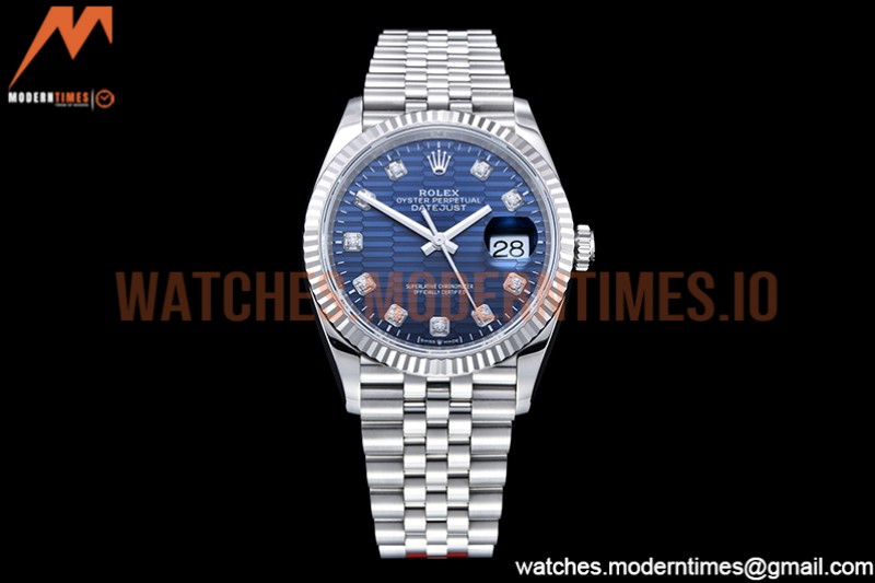 Rolex - DJ 36mm Jub Flt 904L SS/SS P-Blue/Stk VSF VS3235