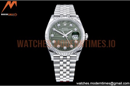 Rolex - DJ 36mm Jub Flt 904L SS/SS P-Green/Dia VSF VS3235