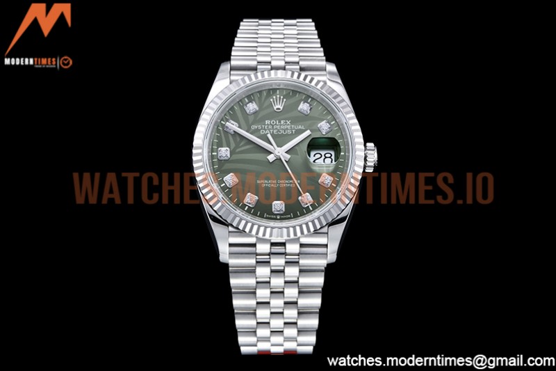 Rolex - DJ 36mm Jub Flt 904L SS/SS P-Green/Dia VSF VS3235