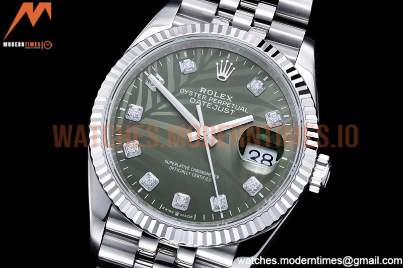 Rolex - DJ 36mm Jub Flt 904L SS/SS P-Green/Dia VSF VS3235