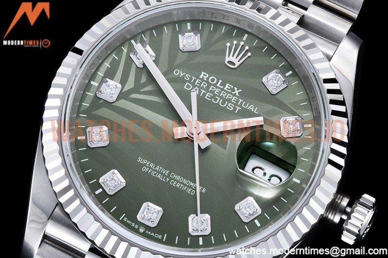 Rolex - DJ 36mm Jub Flt 904L SS/SS P-Green/Dia VSF VS3235