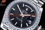 Rolex - DayDate 40mm Dia SS/SS Blk/Stk GSF A2836 Mod