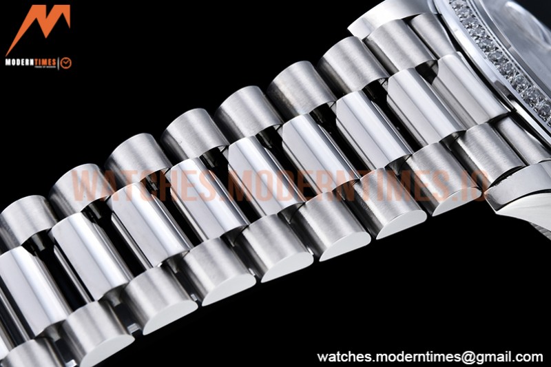 Rolex - DayDate 40mm Flt Dia SS/SS White/Rm GSF A2836 Mod