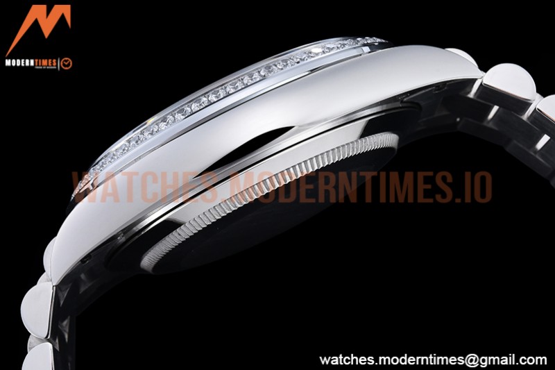 Rolex - DayDate 40mm Flt Dia SS/SS White/Rm GSF A2836 Mod