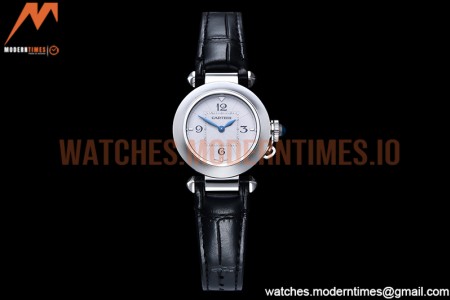 Cartier - Pasha Ladies Blk SS/LE White/Num AF Qtz