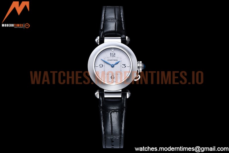 Cartier - Pasha Ladies Blk SS/LE White/Num AF Qtz