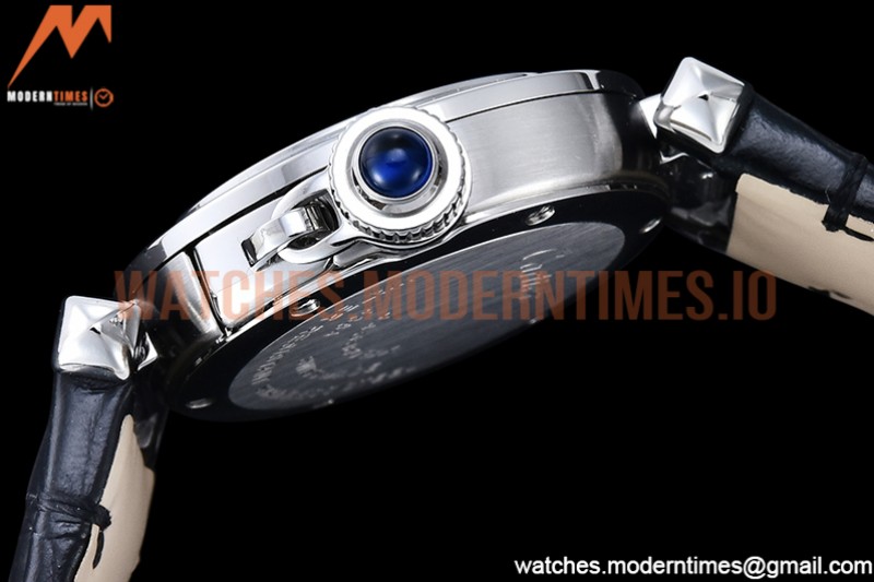 Cartier - Pasha Ladies Blk SS/LE White/Num AF Qtz