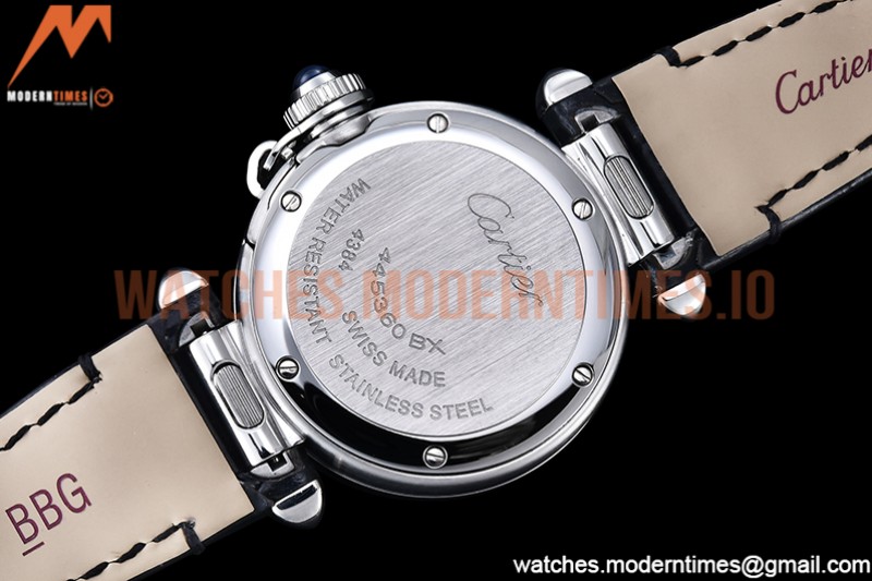 Cartier - Pasha Ladies Blk SS/LE White/Num AF Qtz