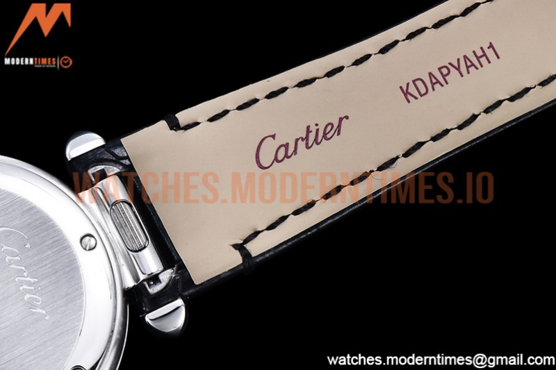 Cartier - Pasha Ladies Blk SS/LE White/Num AF Qtz