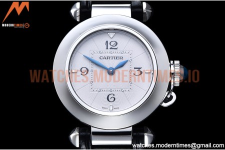 Cartier - Pasha Ladies Blk SS/LE White/Num AF Qtz