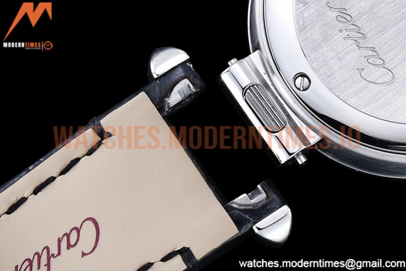 Cartier - Pasha Ladies Blk SS/LE White/Num AF Qtz