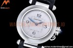 Cartier - Pasha Ladies Blk SS/LE White/Num AF Qtz