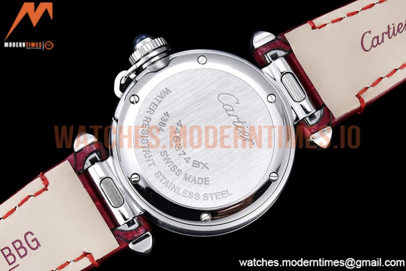 Cartier - Pasha Ladies Red SS/LE White/Num AF Qtz
