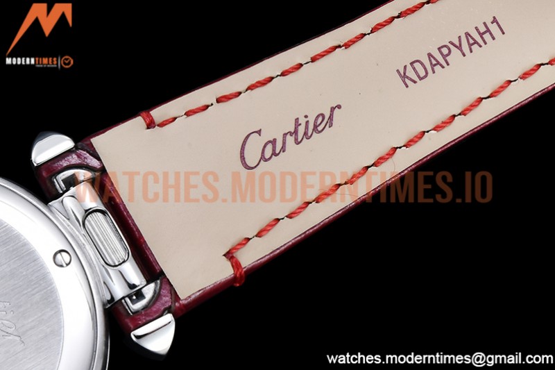 Cartier - Pasha Ladies Red SS/LE White/Num AF Qtz