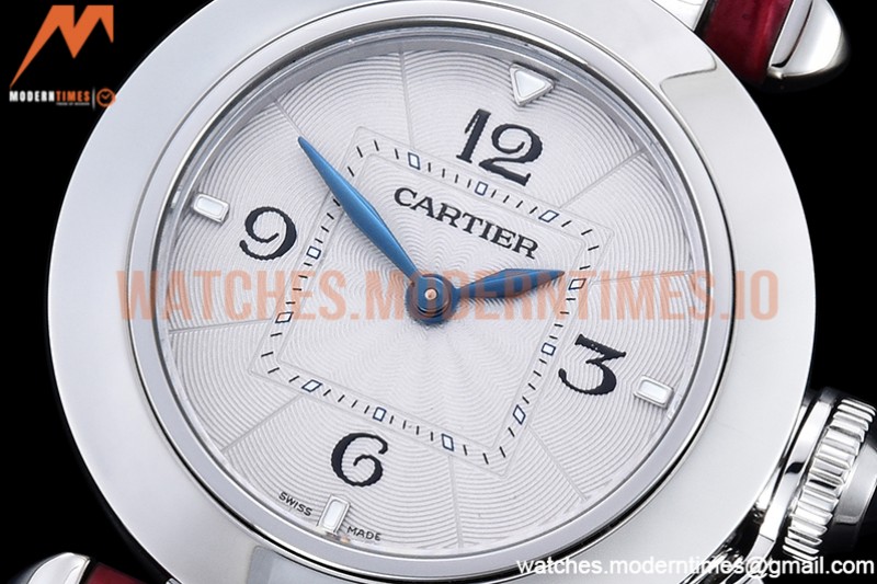 Cartier - Pasha Ladies Red SS/LE White/Num AF Qtz