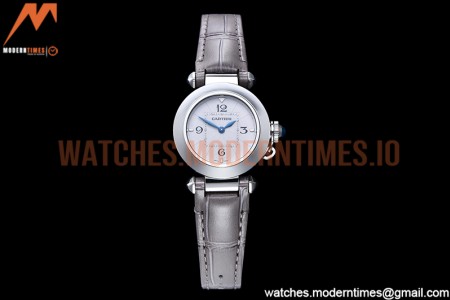 Cartier - Pasha Ladies Grey SS/LE White/Num AF Qtz