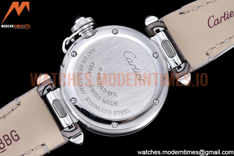 Cartier - Pasha Ladies Grey SS/LE White/Num AF Qtz