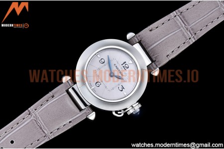 Cartier - Pasha Ladies Grey SS/LE White/Num AF Qtz