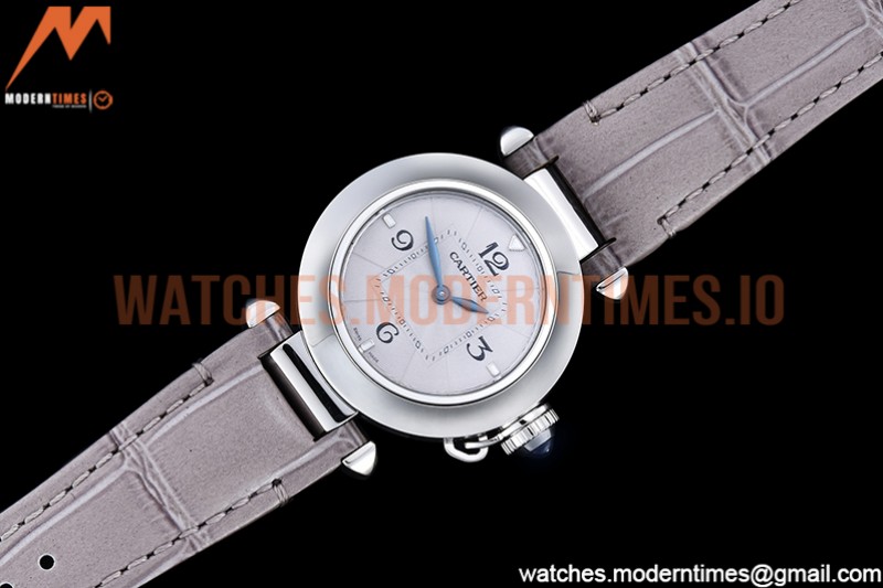 Cartier - Pasha Ladies Grey SS/LE White/Num AF Qtz