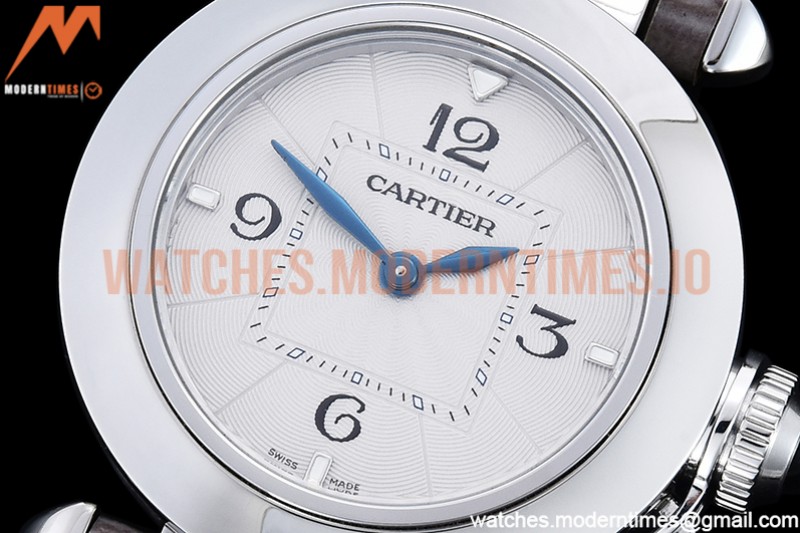 Cartier - Pasha Ladies Grey SS/LE White/Num AF Qtz