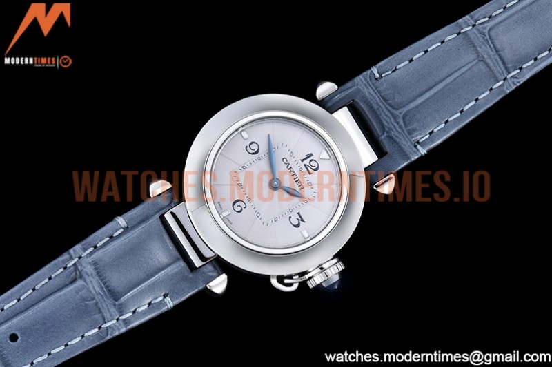 Cartier - Pasha Ladies Blue SS/LE White/Num AF Qtz