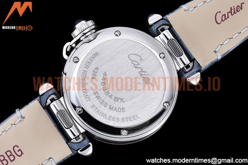 Cartier - Pasha Ladies Blue RG/SS/LE White/Num AF Qtz