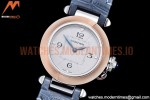 Cartier - Pasha Ladies Blue RG/SS/LE White/Num AF Qtz