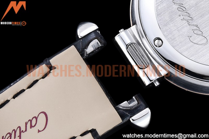 Cartier - Pasha Ladies Blk RG/SS/LE White/Num AF Qtz
