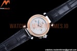 Cartier - Pasha Ladies Blk RG/SS/LE White/Num AF Qtz