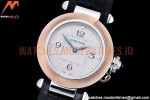 Cartier - Pasha Ladies Blk RG/SS/LE White/Num AF Qtz