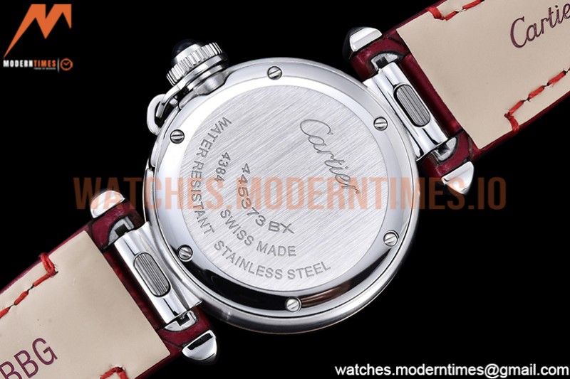 Cartier - Pasha Ladies Red RG/SS/LE White/Num AF Qtz