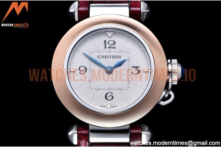 Cartier - Pasha Ladies Red RG/SS/LE White/Num AF Qtz