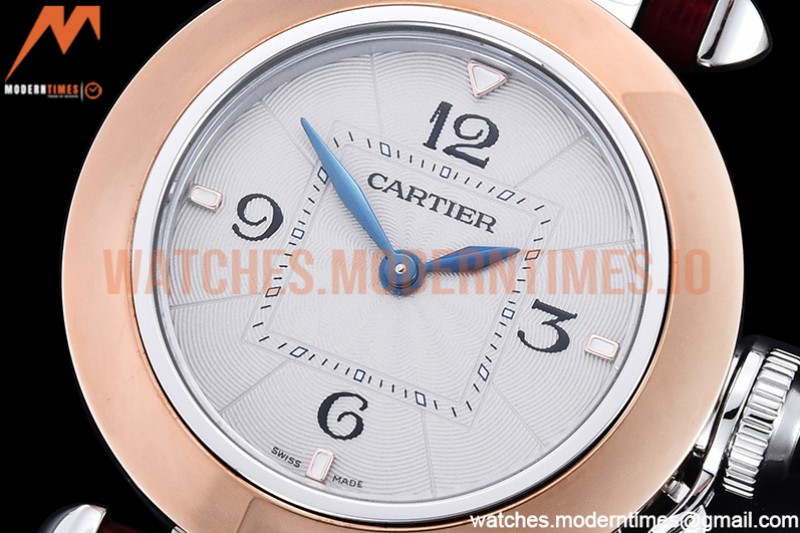Cartier - Pasha Ladies Red RG/SS/LE White/Num AF Qtz
