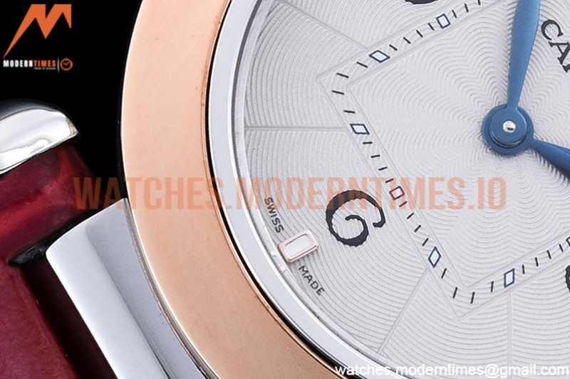 Cartier - Pasha Ladies Red RG/SS/LE White/Num AF Qtz