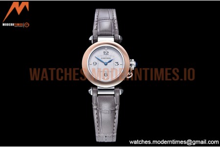 Cartier - Pasha Ladies Grey RG/SS/LE White/Num AF Qtz