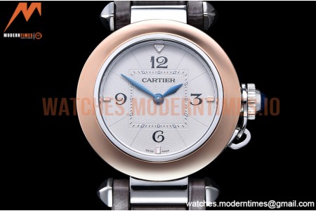 Cartier - Pasha Ladies Grey RG/SS/LE White/Num AF Qtz